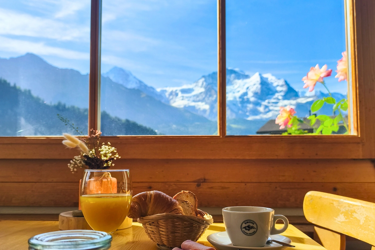 hotel-restaurant-waldrand-frühstück-mit- bergblick